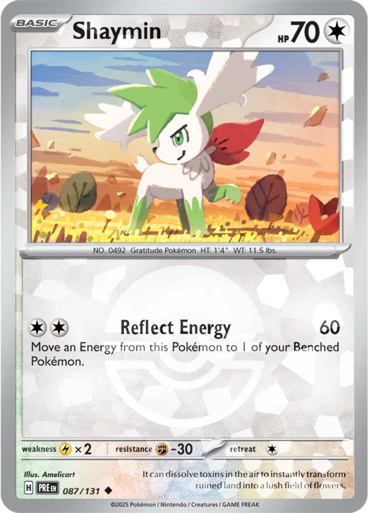 Shaymin 087/131 - Prismatic Evolutions - Pokeball Reverse Holo