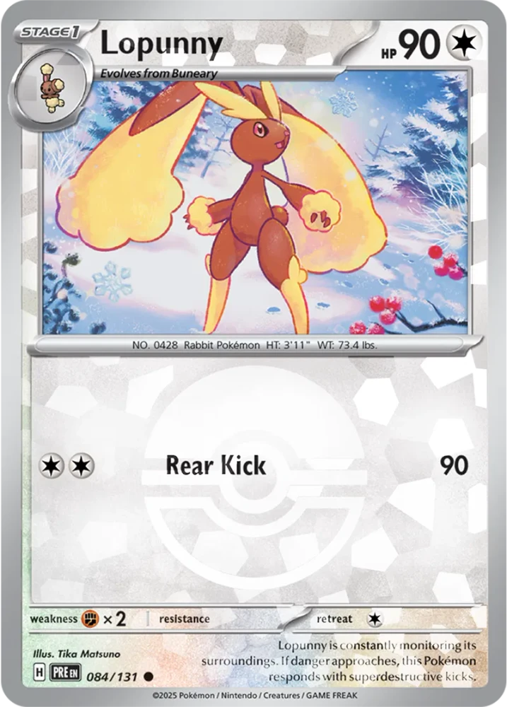 Lopunny 084/131 - Prismatic Evolutions - Pokeball Reverse Holo