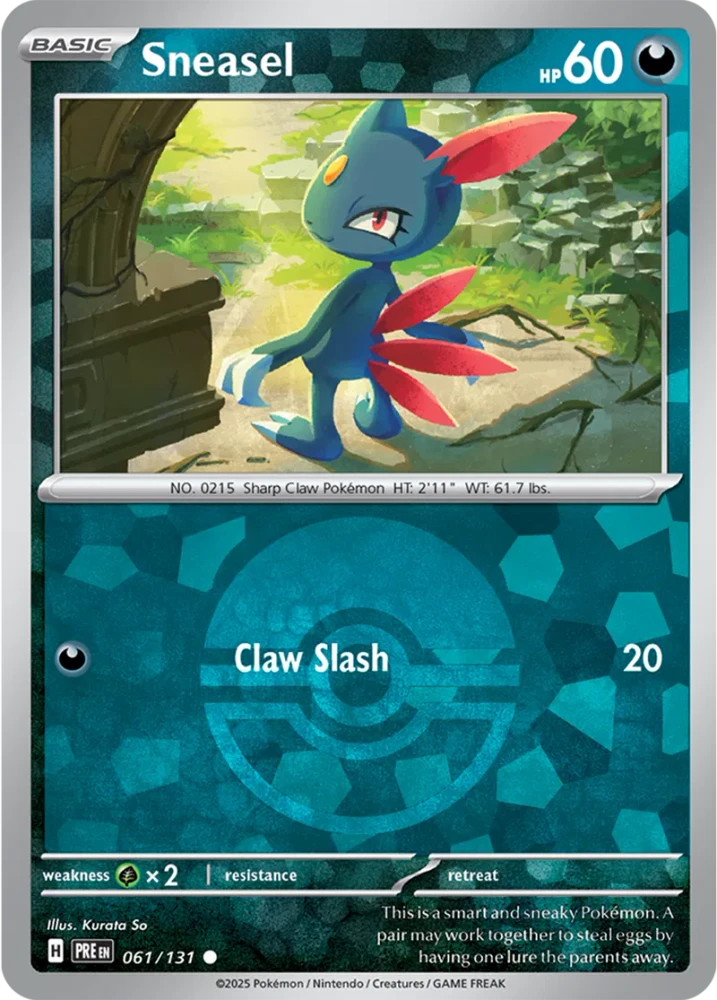 Sneasel 061/131 -Prismatic Evolutions - Pokeball Reverse Holo