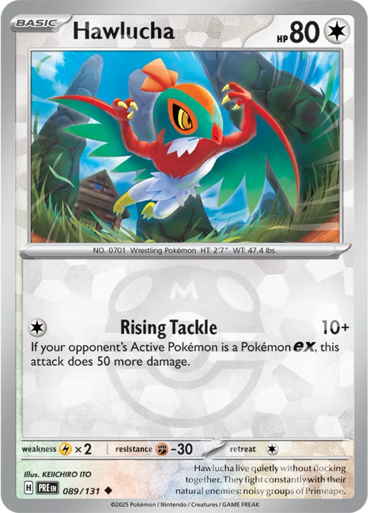 Hawlucha 089/131 - Prismatic Evolutions - Materball Reverse Holo