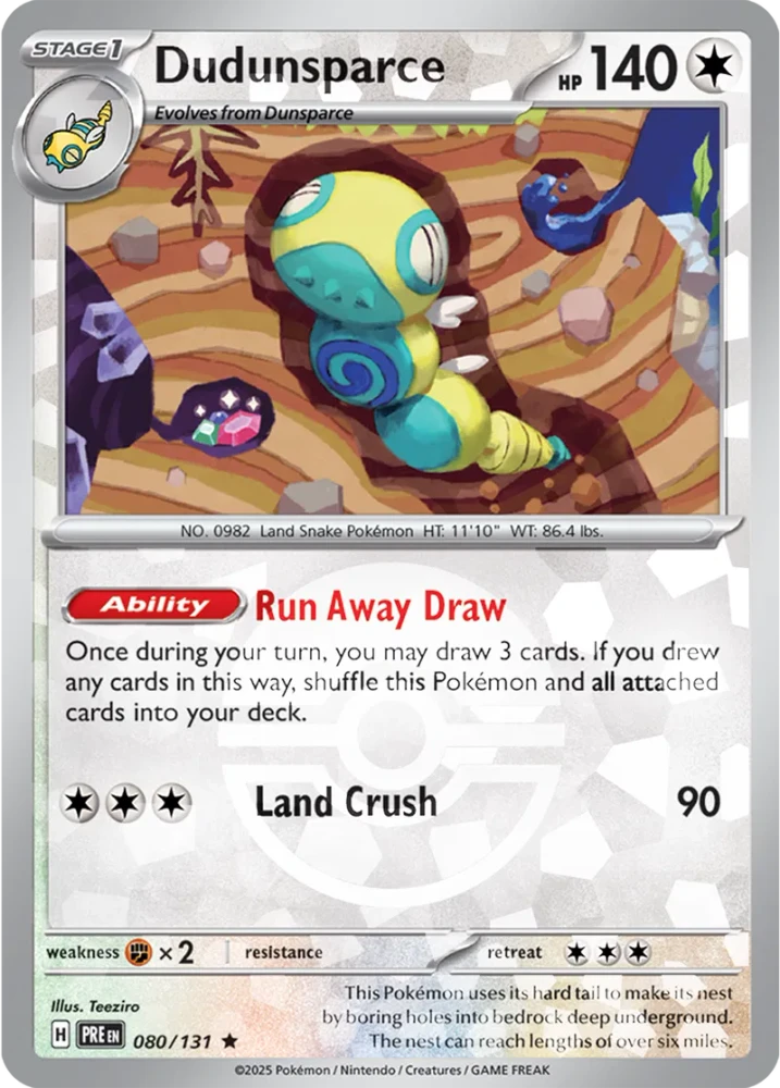 Dudunsparce 080/131 - Prismatic Evolutions - Pokeball Reverse Holo