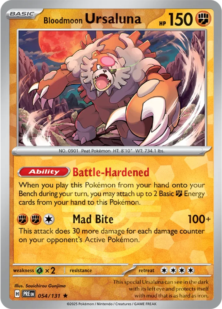 Bloodmoon Ursaluna 054/131 - Prismatic Evolutions - Materball Reverse Holo