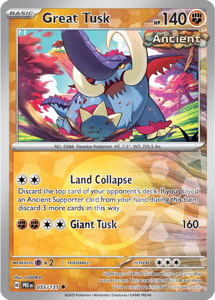 Great Tusk 055/131 - Prismatic Evolutions - Pokeball Reverse Holo