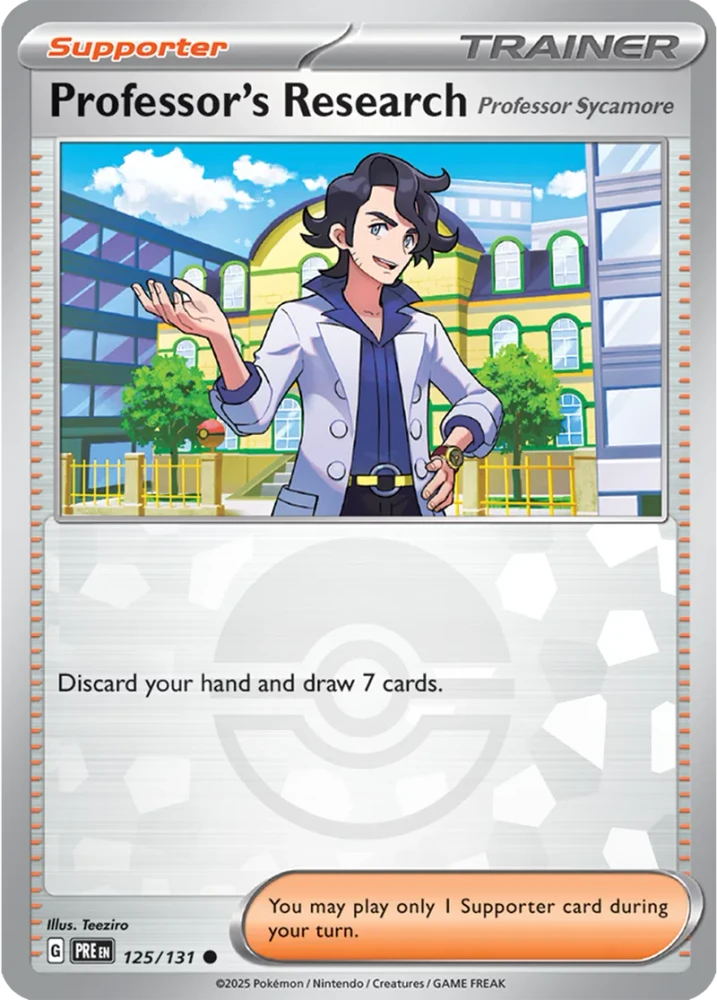 Professor's Research 125/131 - Prismatic Evolutions - Pokeball Reverse Holo
