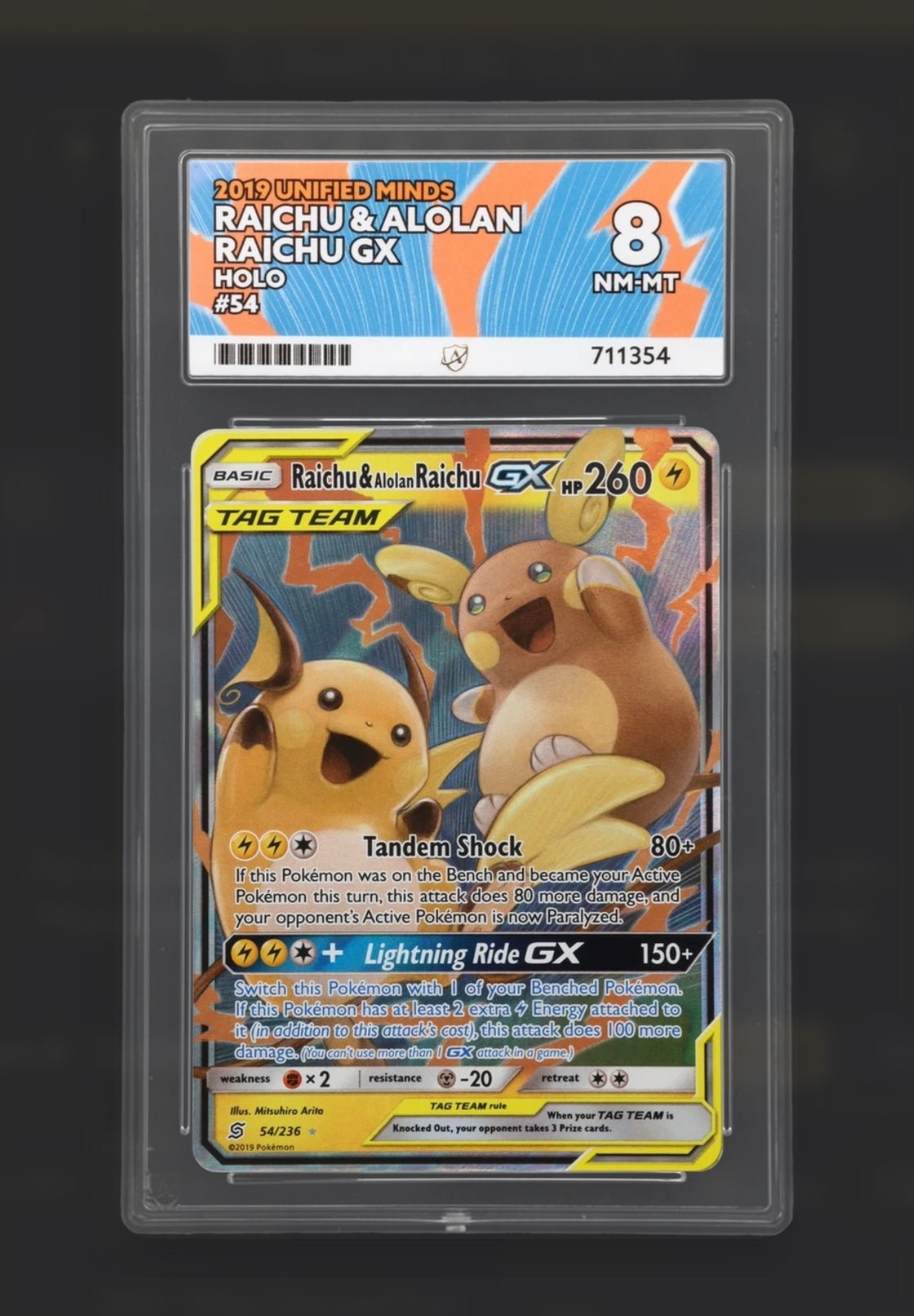Raichu & Alolan Raichu 054/236 - Unified Minds - Tag Team - ACE 8