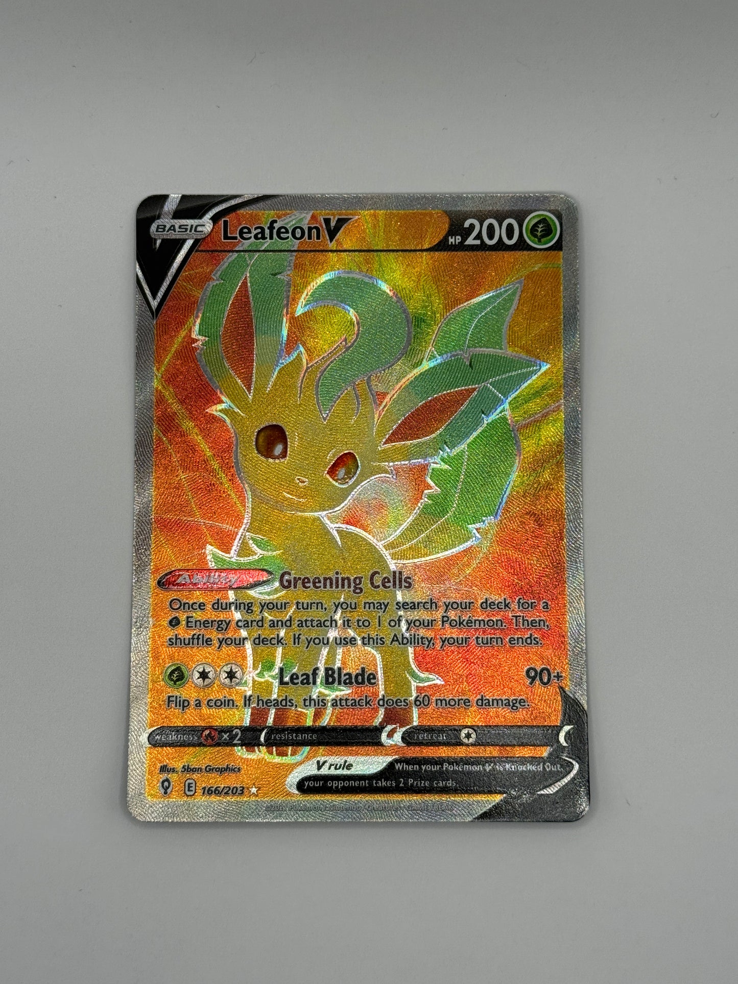 Leafeon V 166/203 - Evolving Skies Full Art Card