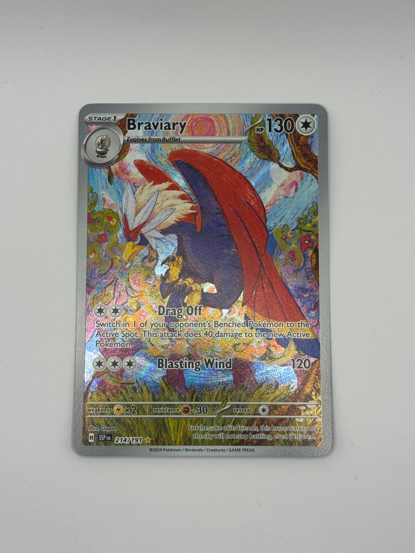 Braviary 214/191 - Surging Sparks - Illustration Rare Card
