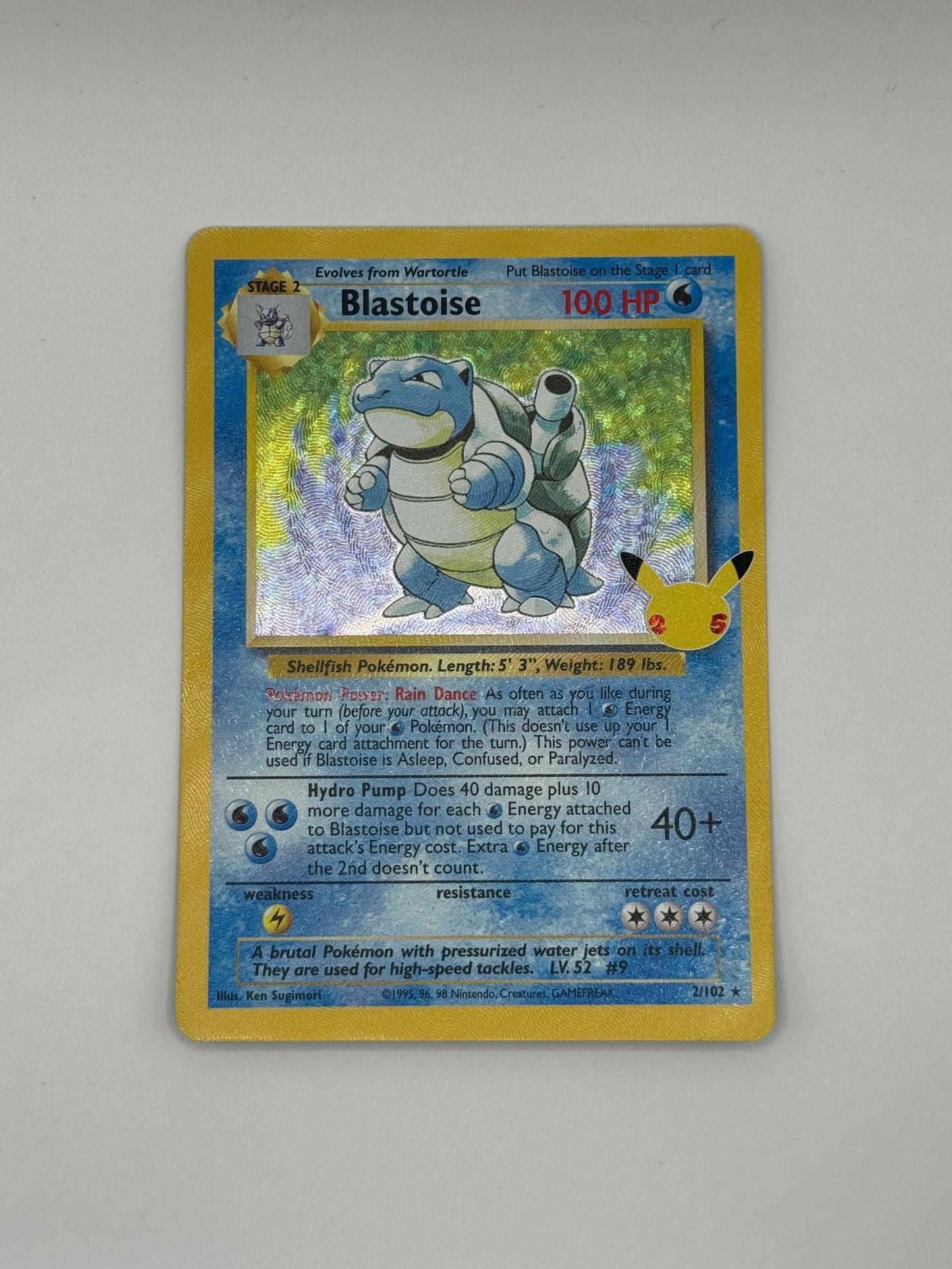 Blastoise 2/102 - Celebrations Holo Card
