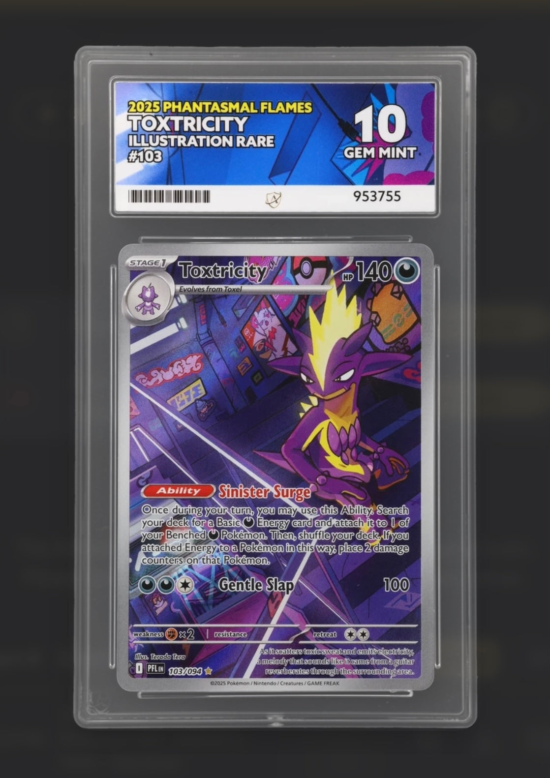 Toxtricity 103/094 - Phantasmal Flames Illustration Rare - ACE 10