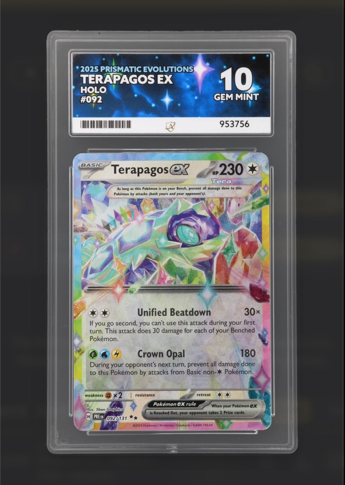 Terapagos Ex 092/131 - Prismatic Evolutions Double Rare - ACE 10