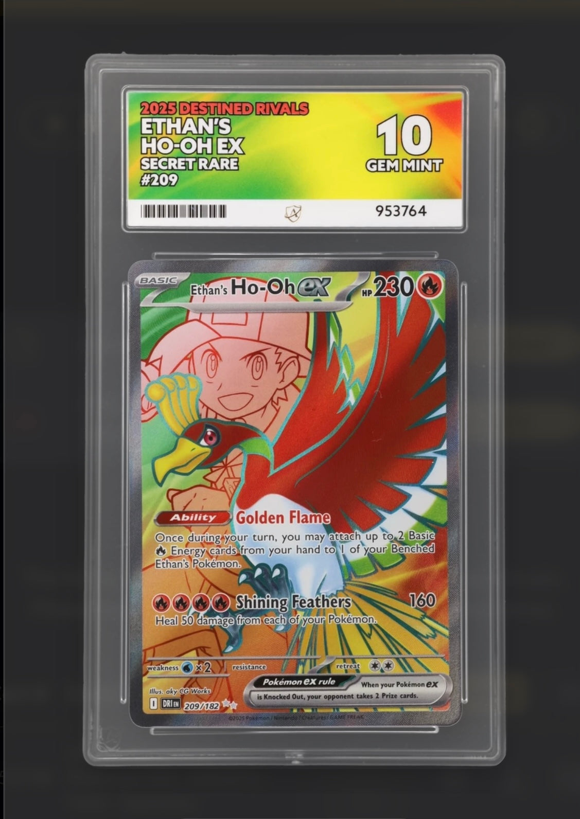 Ethans Ho-Oh Ex 209/182 - Destined Rivals Secret Rare - ACE 10