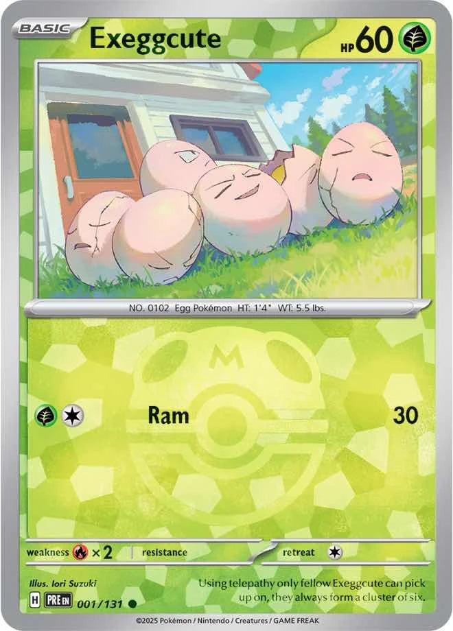 Exeggcute 001/131 - Prismatic Evolutions - Materball Reverse Holo