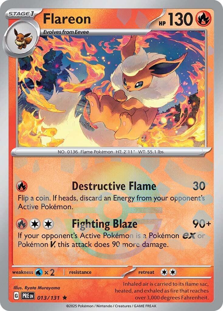 Flareon 013/131 - Prismatic Evolutions - Pokeball Reverse Holo