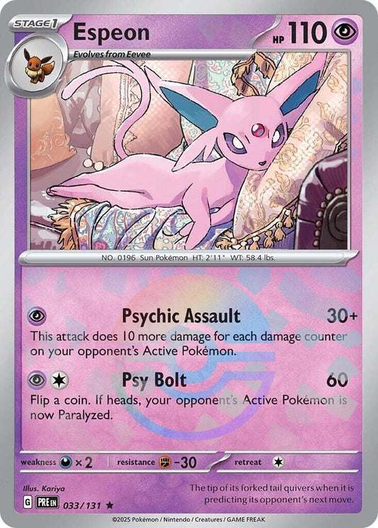 Espeon 033/131 - Prismatic Evolutions - Pokeball Reverse Holo