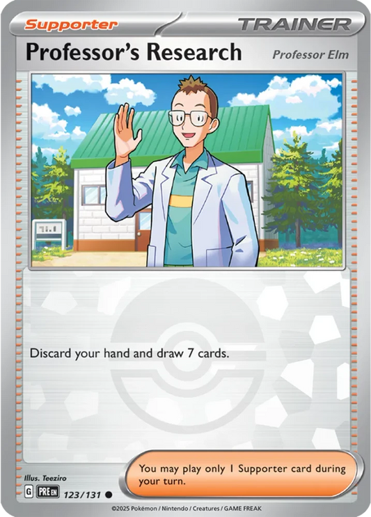 Professor's Research 123/131 - Prismatic Evolutions - Pokeball Reverse Holo