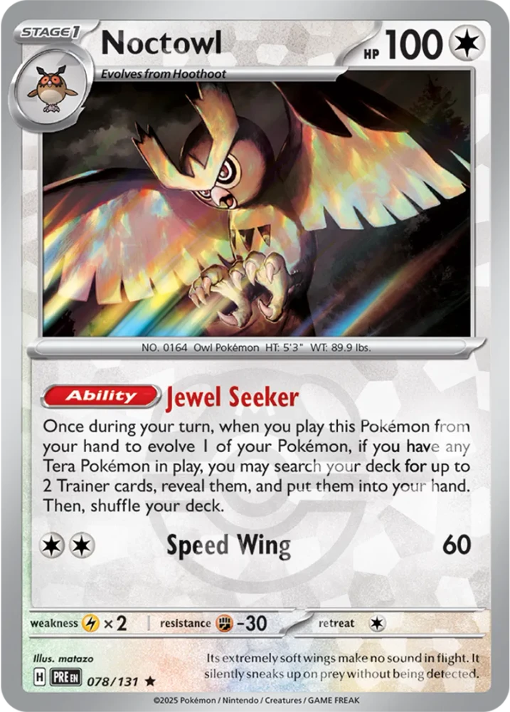 Noctowl 078/131 - Prismatic Evolutions - Masterball Reverse Holo