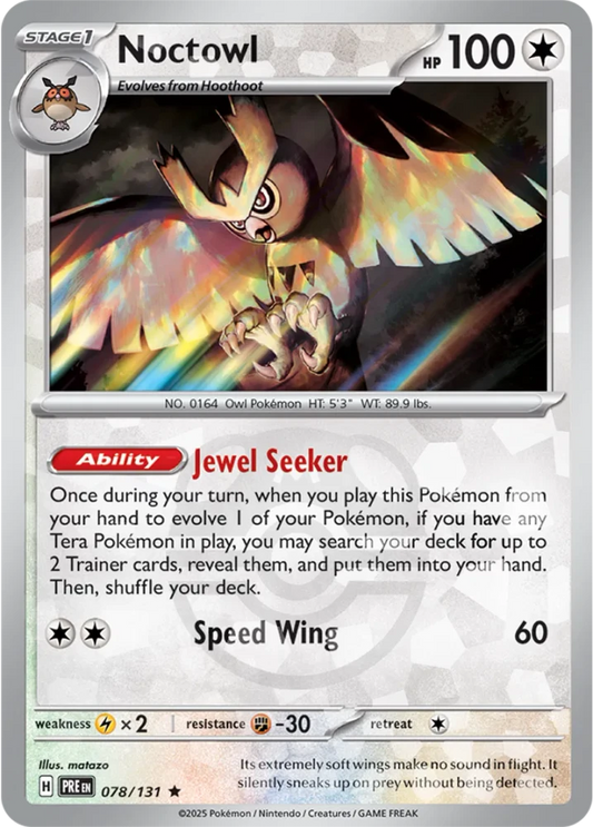 Noctowl 078/131 - Prismatic Evolutions - Masterball Reverse Holo