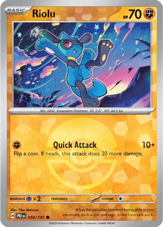Riolu 050/131 - Prismatic Evolutions - Pokeball Reverse Holo