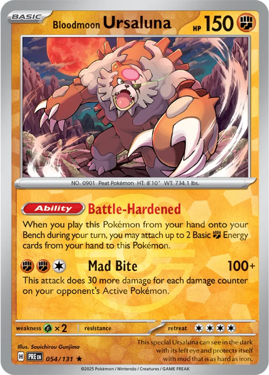 Bloodmoon Ursaluna 054/131 - Prismatic Evolutions - Materball Reverse Holo