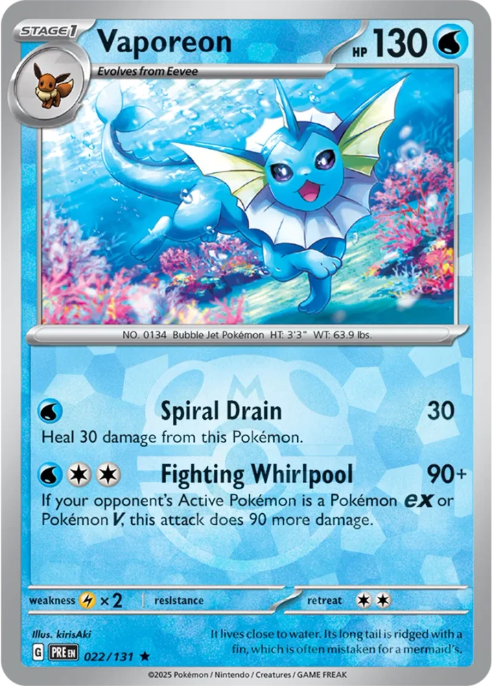 Vaporeon 022/131 - Prismatic Evolutions - Masterball Reverse Holo
