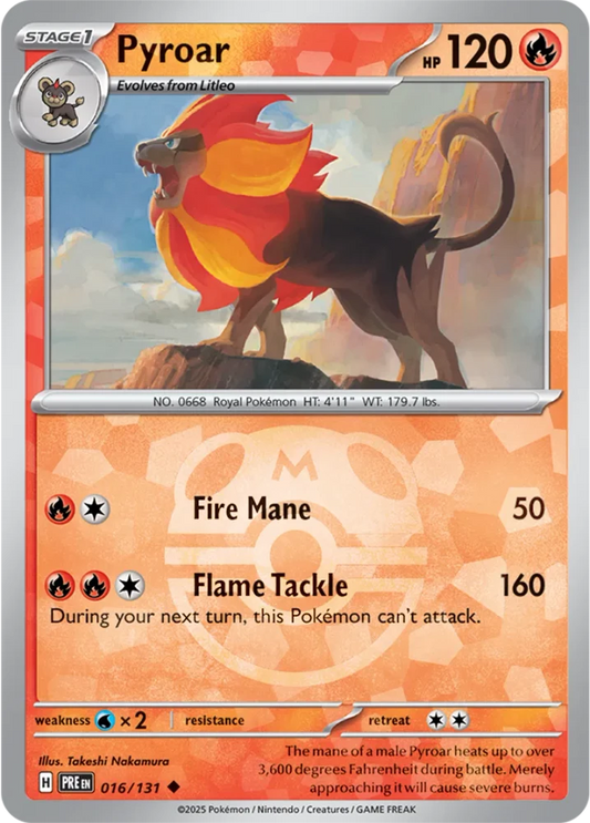 Pyroar 016/131 - Prismatic Evolutions - Masterball Reverse Holo