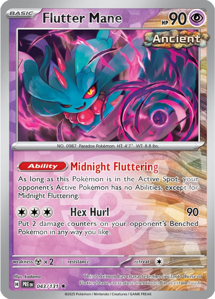 Flutter Mane 043/131 - Prismatic Evolutions - Pokeball Reverse Holo