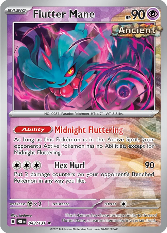 Flutter Mane 043/131 - Prismatic Evolutions - Pokeball Reverse Holo