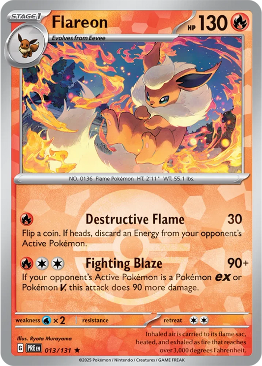 Flareon 013/131 - Prismatic Evolutions - Pokeball Reverse Holo