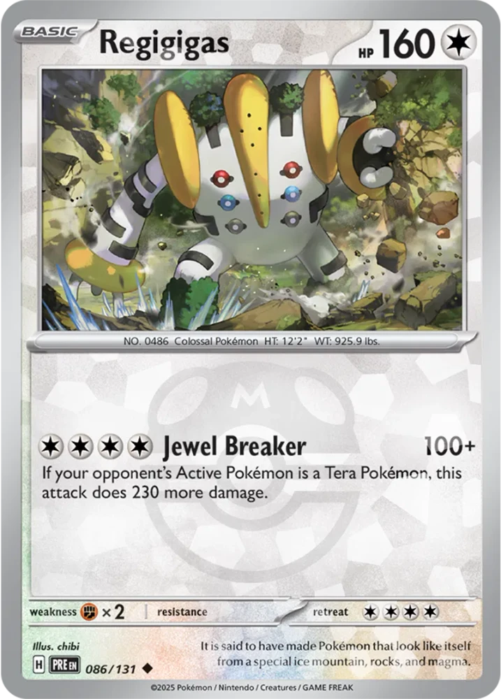 Regigigas 086/131 - Prismatic Evolutions - Masterball Reverse Holo