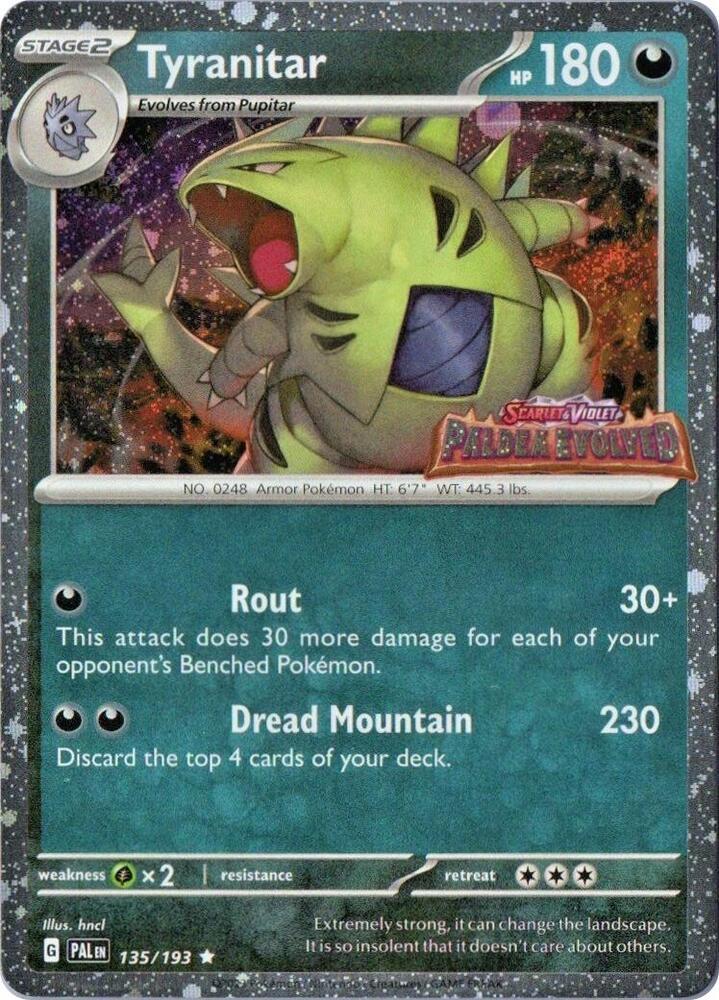 Tyranitar 135/193 - Paldea Evolved - Stamped