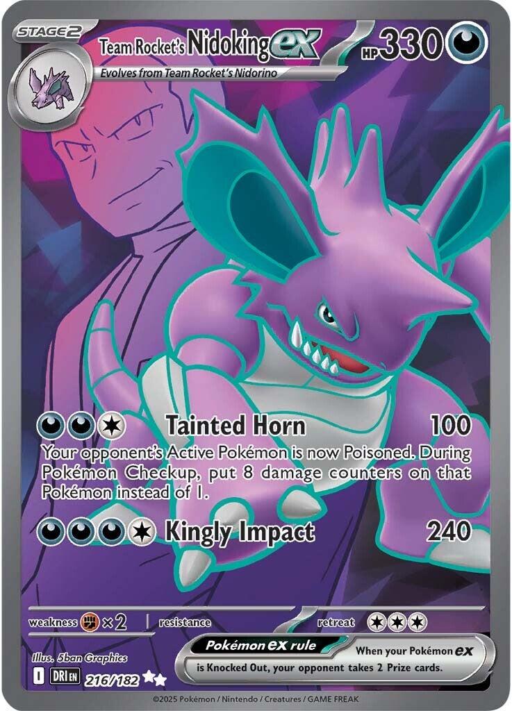 Team Rockets Nidoking EX 216/182 - Destined Rivals - Full Art