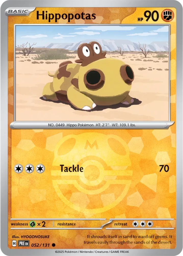 Hippopotas 052/131 - Prismatic Evolutions - Masterball Reverse Holo