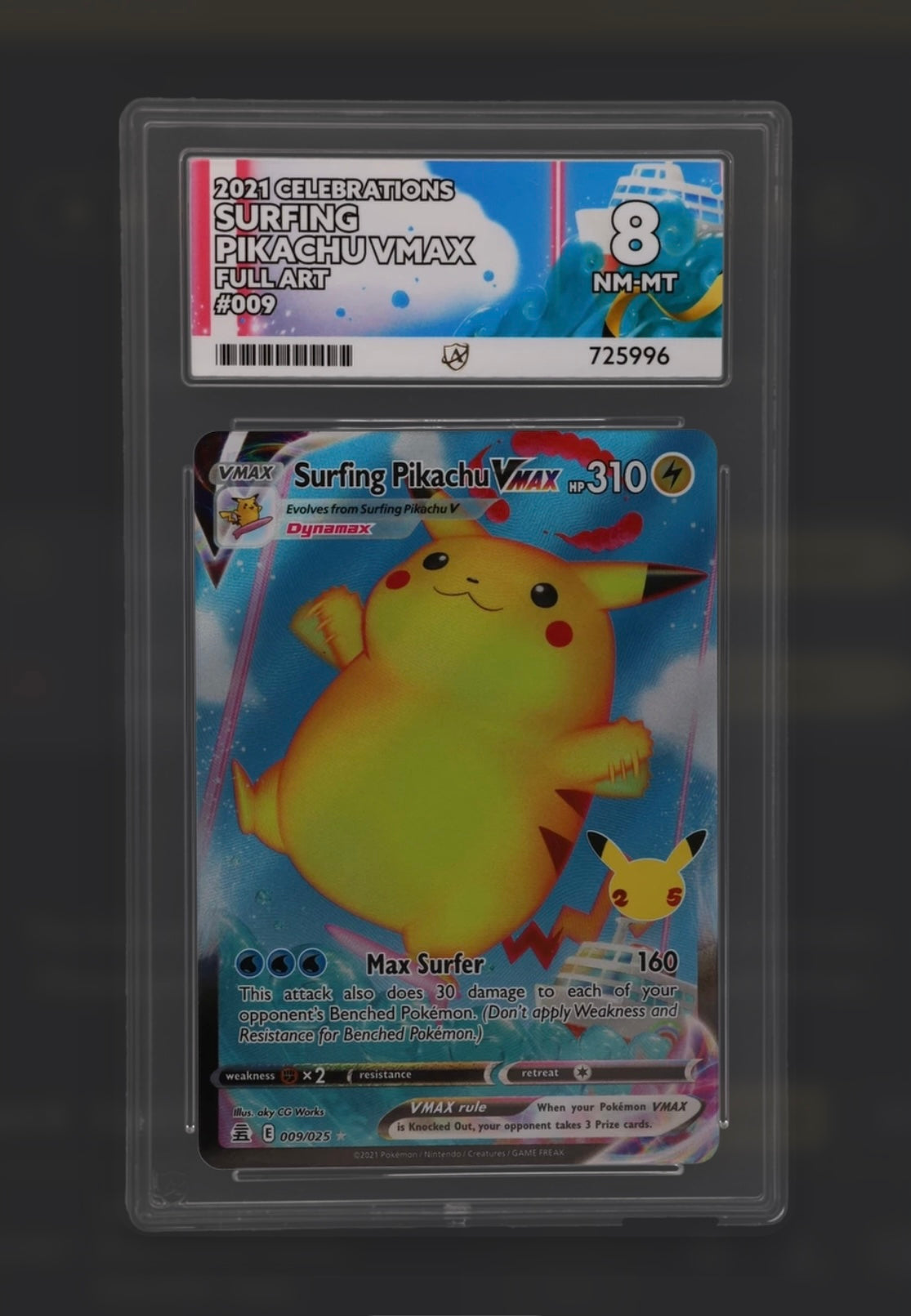Surfing Pikachu VMAX 009/025 - Celebrations - ACE 8